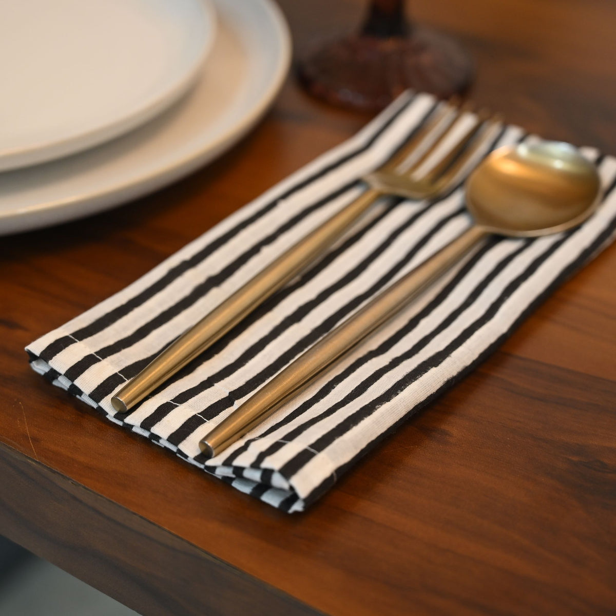 Anson Striped Cotton Dinner Napkin