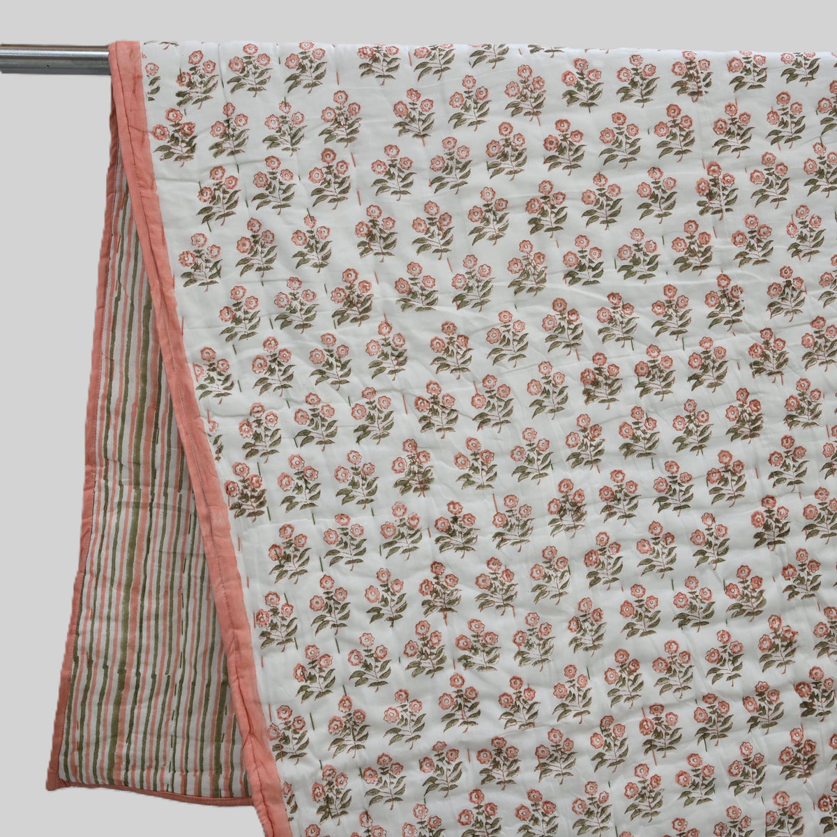 Asher Floral Hand Block Printe Quilt