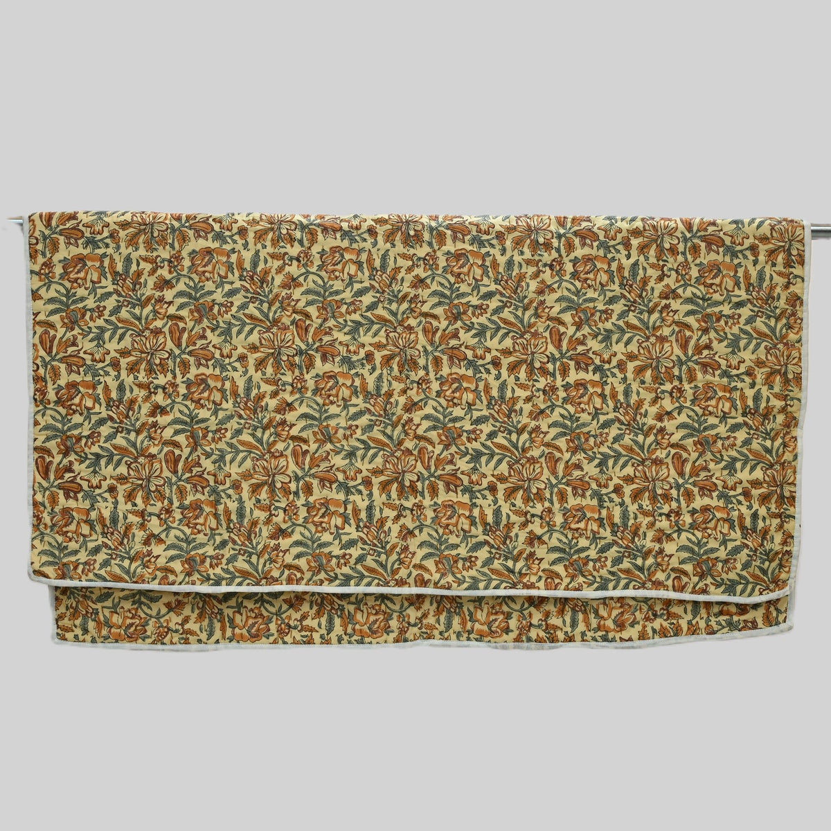 Dallor Floral Hand Block Printed Quilt