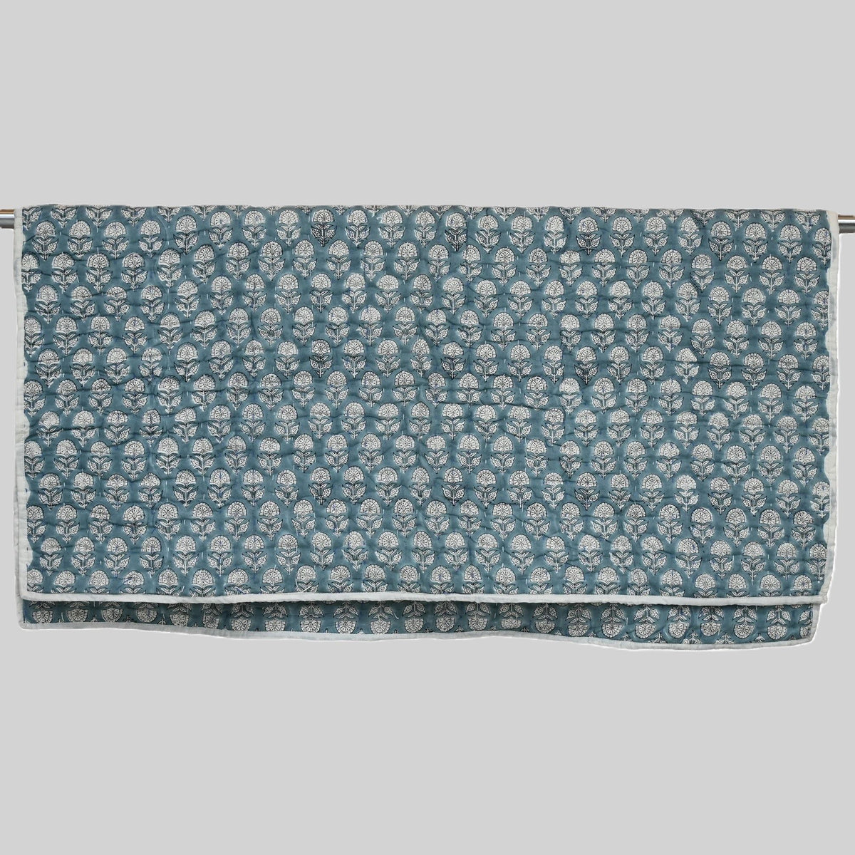 Corran Floral Hand Block Printed Quilt