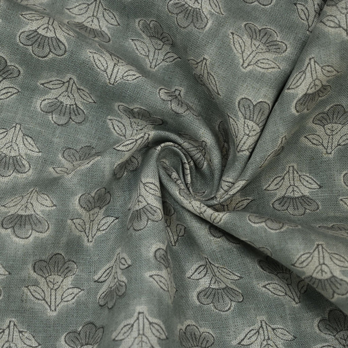 Madeline Floral Linen Block Print Fabric