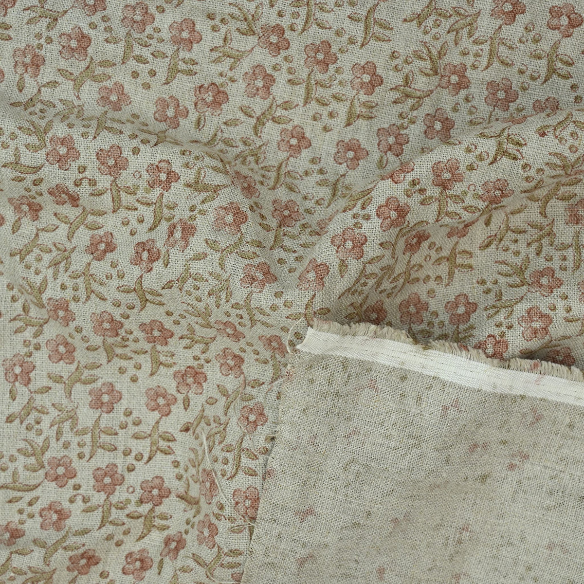 Lisa Floral Linen Block Print Fabric