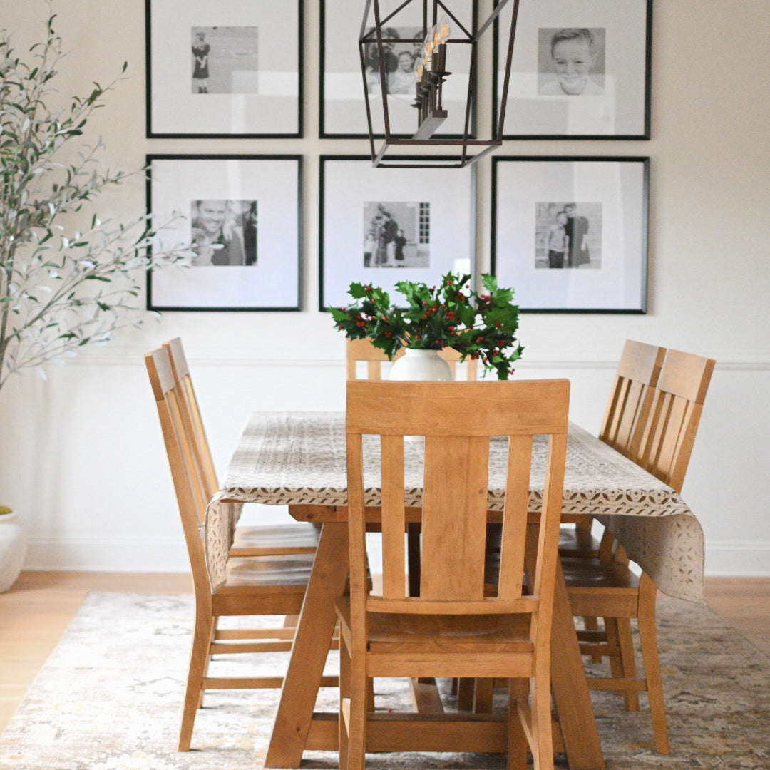 Amelia Floral Block Print Tablecloth