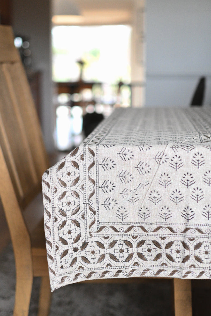 Amelia Floral Block Print Tablecloth