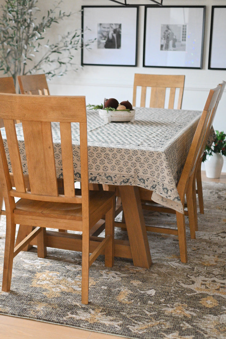 Bonnie Floral Block Print Tablecloth