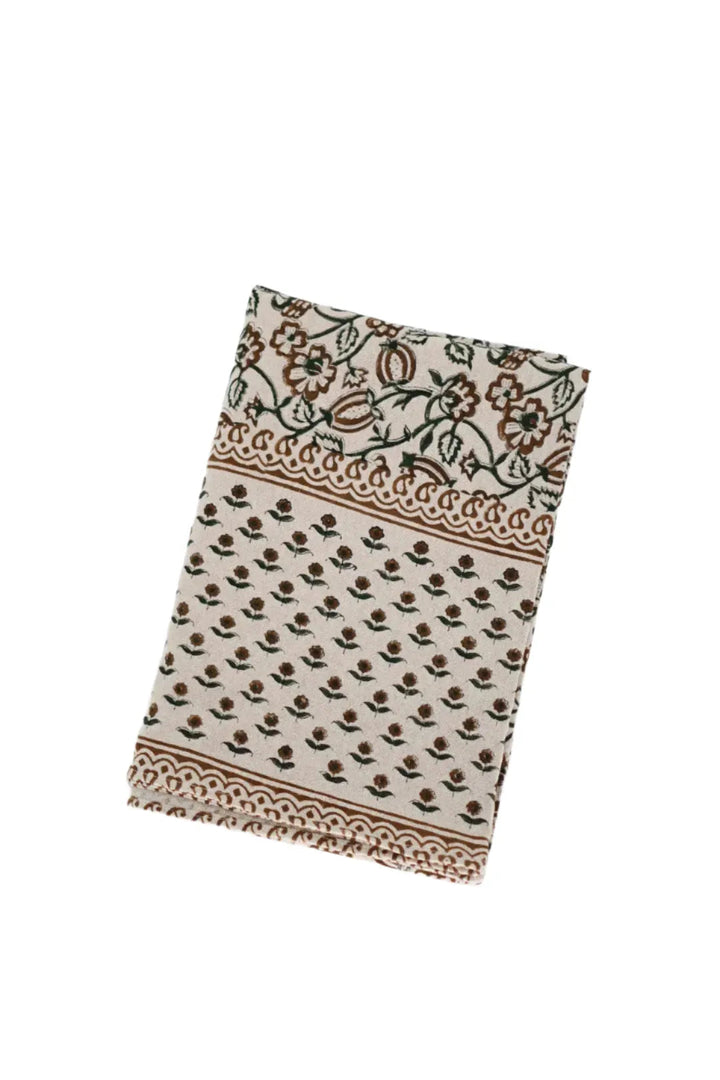 Chloe Floral Block Print Tablecloth