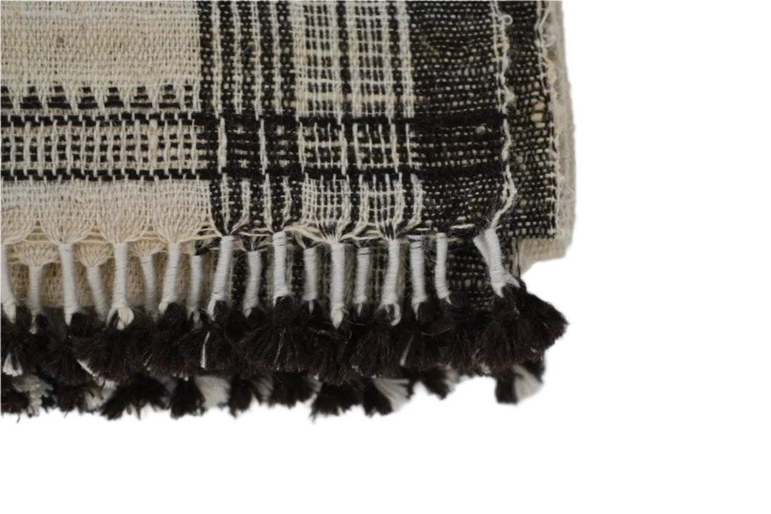 Bhujodi Table Runner - Brown and Cream
