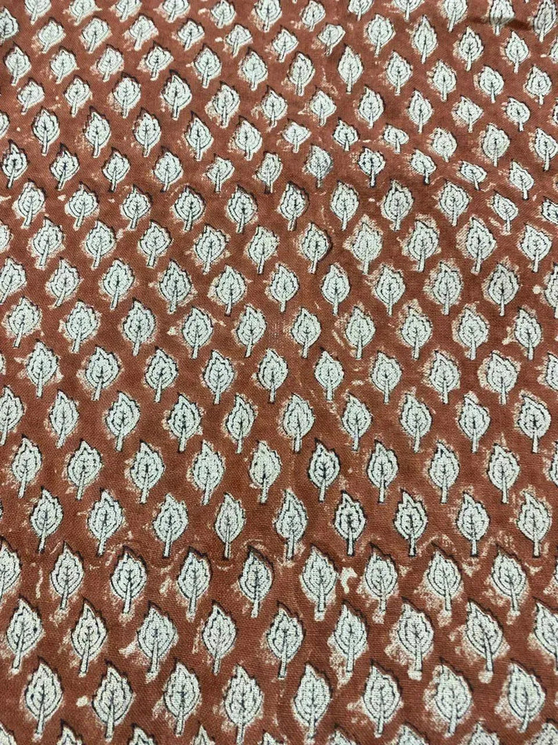 Rolly Block Printed Linen Fabric - Decor, Pillows ,Upholstery, Curtain
