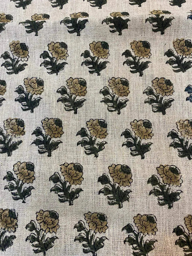 Emily Hand Block Printed Linen Fabric