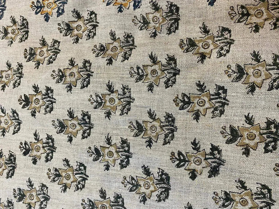 Kim Hand Block Printed Linen Fabric