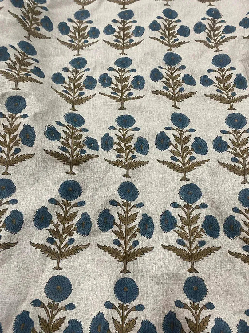 Nikita Hand Block Printed Linen Fabric