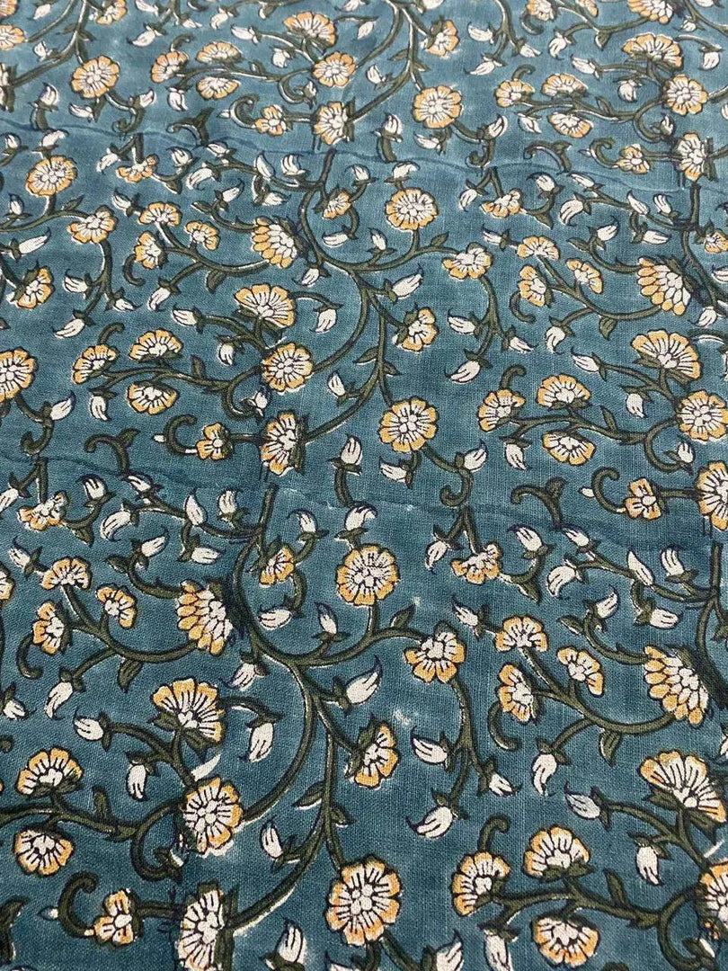 Anna Hand Block Printed Linen Fabric