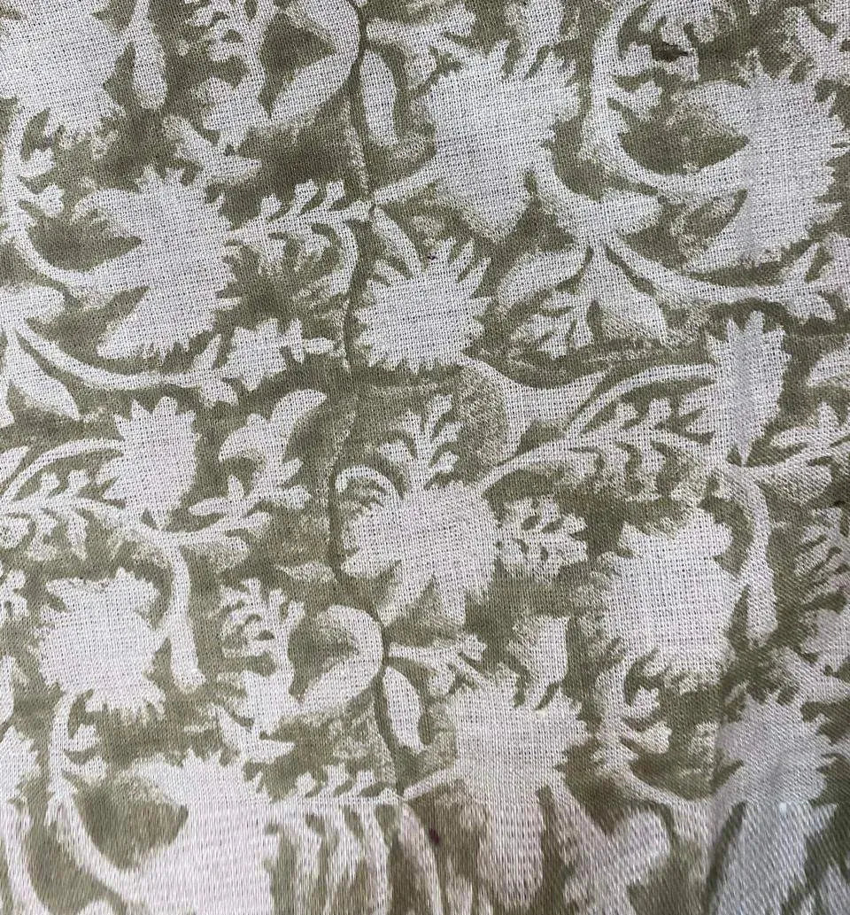 Anne Hand Block Printed Linen Fabric