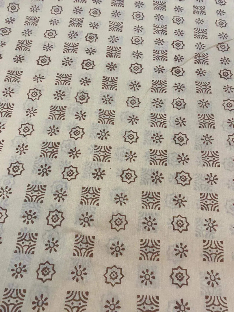 Skydust Indian Cotton Block Print Fabric