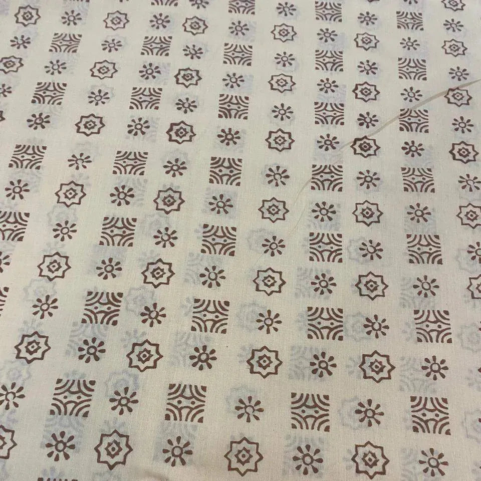Solent Traditional Block Print Cotton Fabric