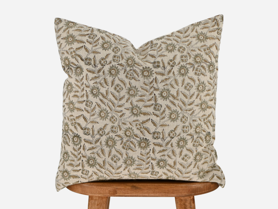Estelle Block Print Pillow Cover