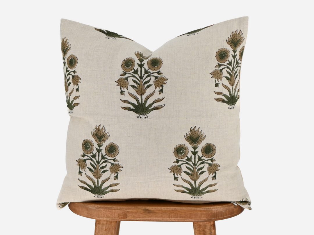 Emilia Block Print Pillow Cover
