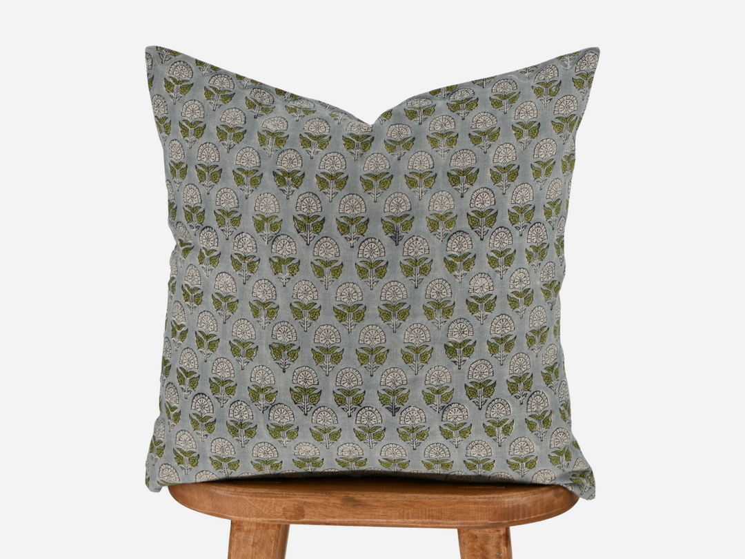 Ella Block Print Pillow Cover