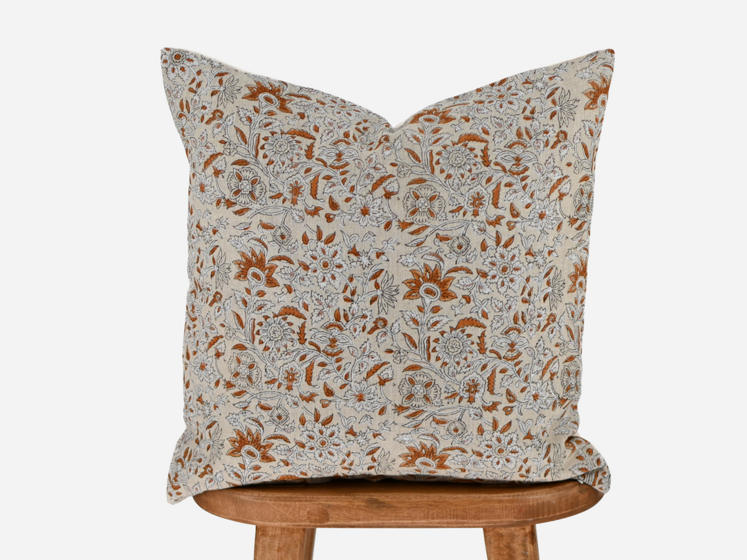 Elizabeth Block Print Pillow Cover