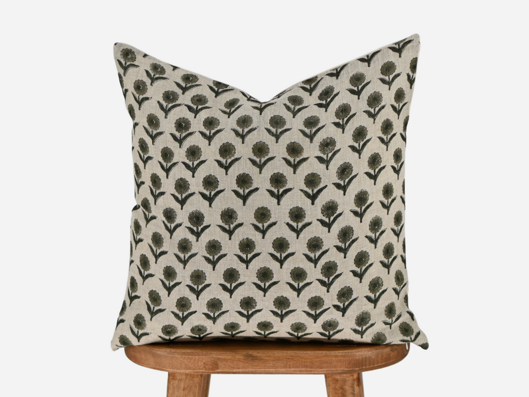 Cora Block Print Pillow Cover