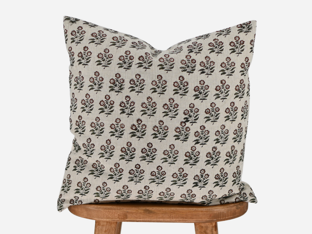 Clementine Block Print Pillow Cover
