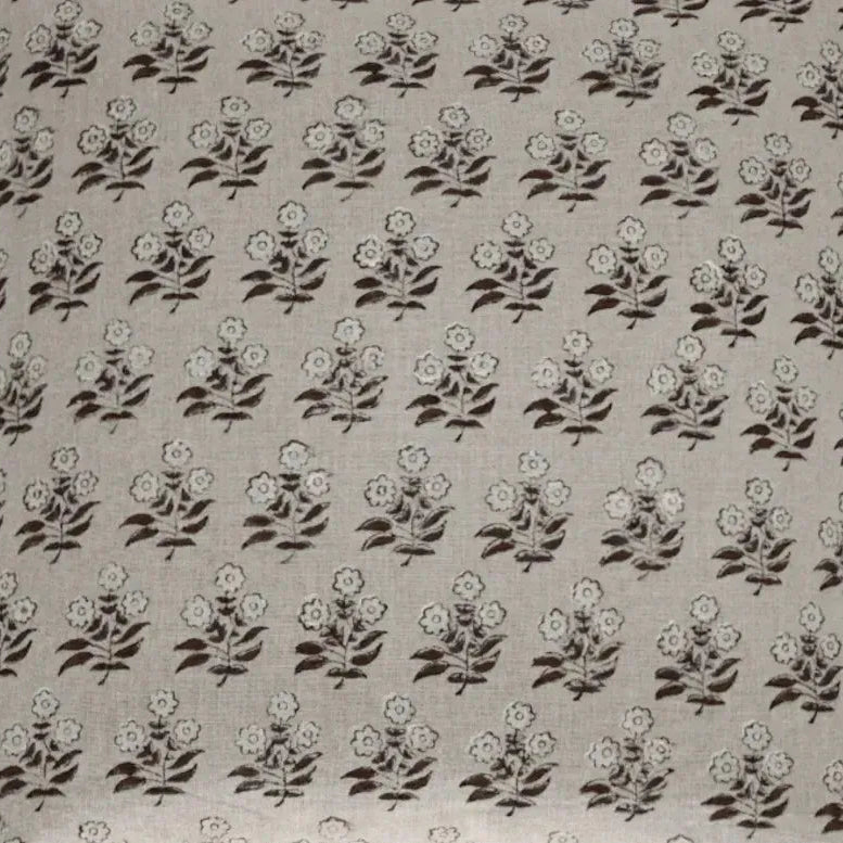 Thyny Flora Hand Block Print Linen Fabric