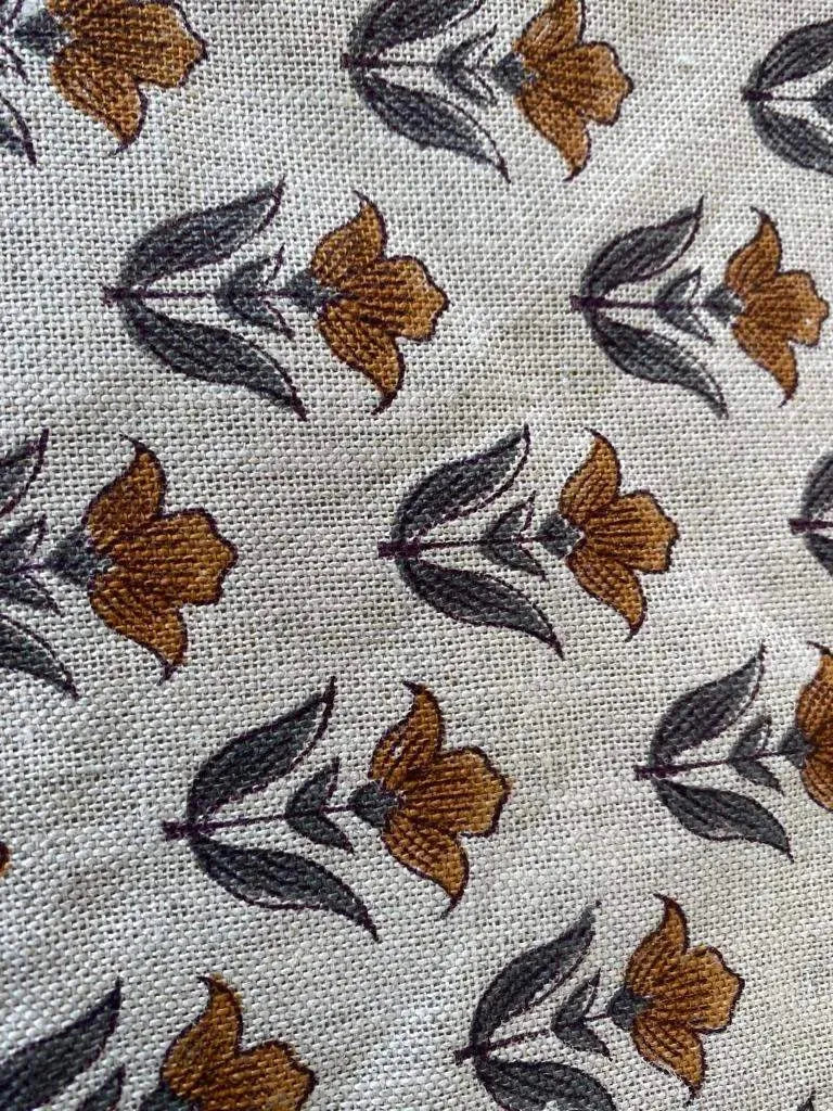 Avessa Block Print Handloom Linen Fabric