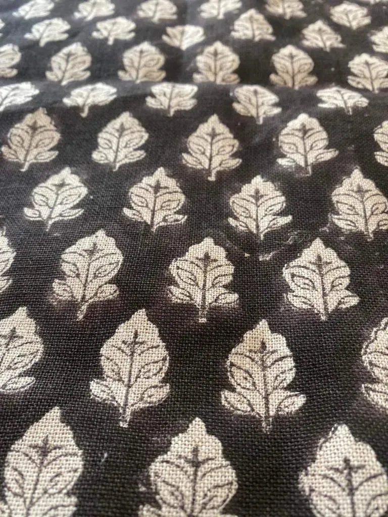 Nivra Block Print Handloom Linen Fabric