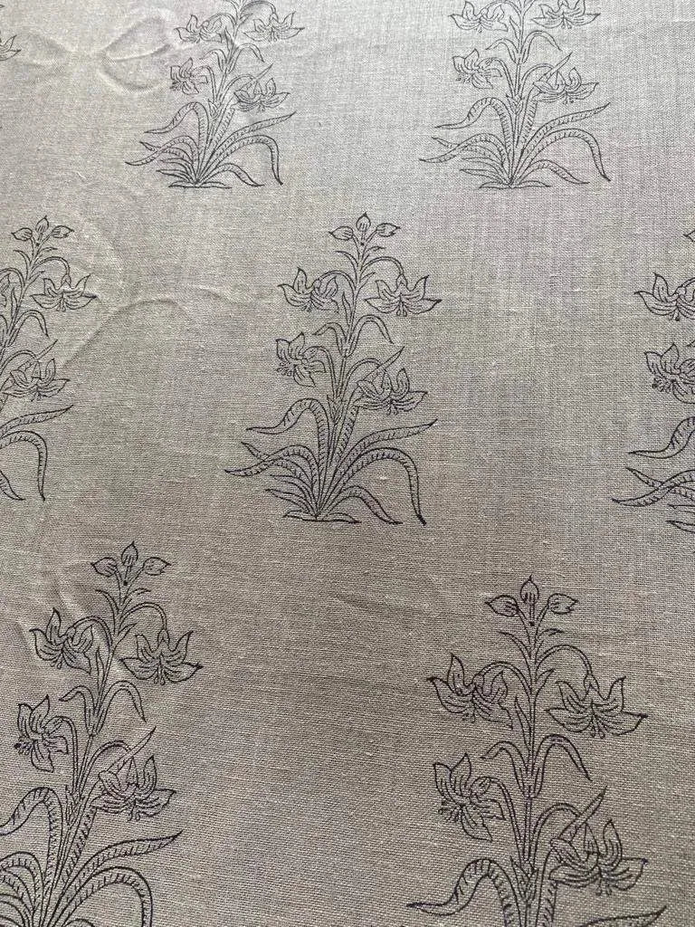 Glimwen Block Print Handloom Linen Fabric