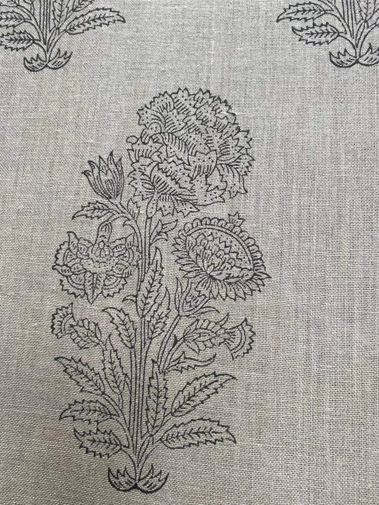 Heslyn Block Print Handloom Linen Fabric