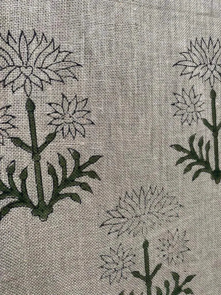 Weslyn Block Print Handloom Linen Fabric