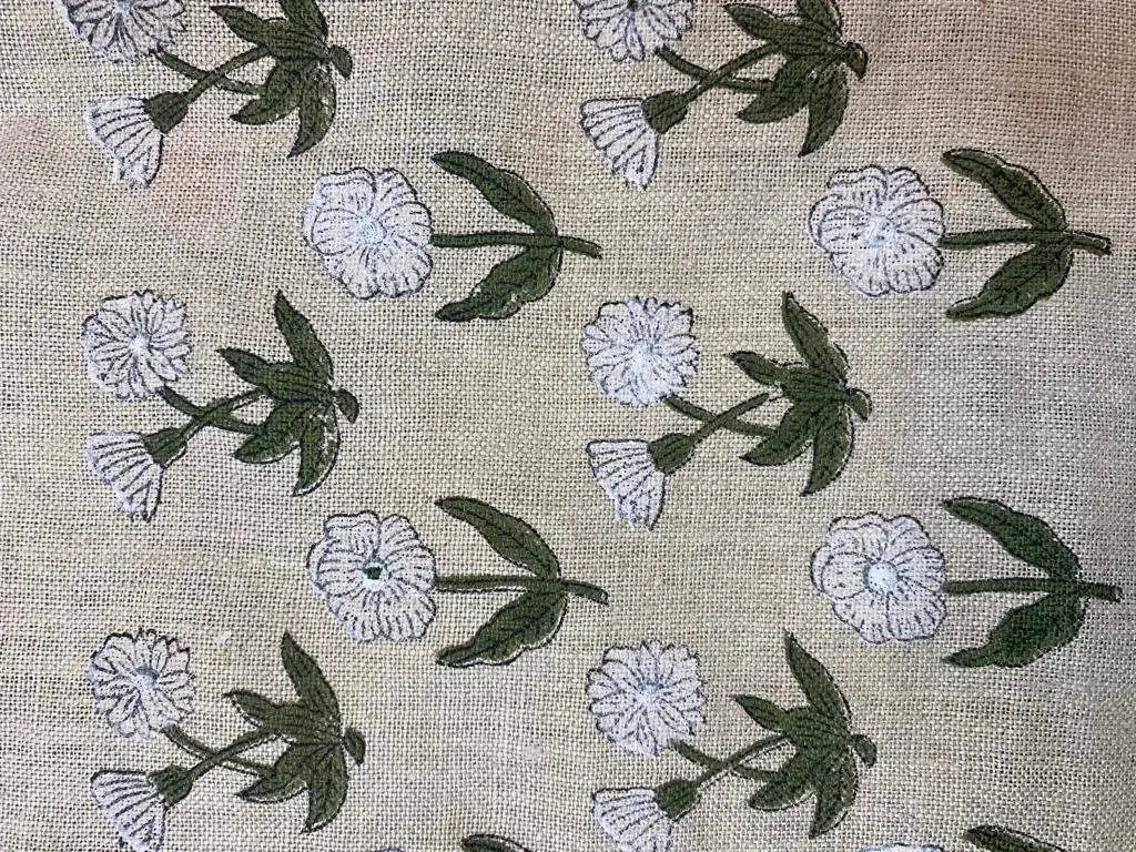 Corwyn Block Print Handloom Linen Fabric