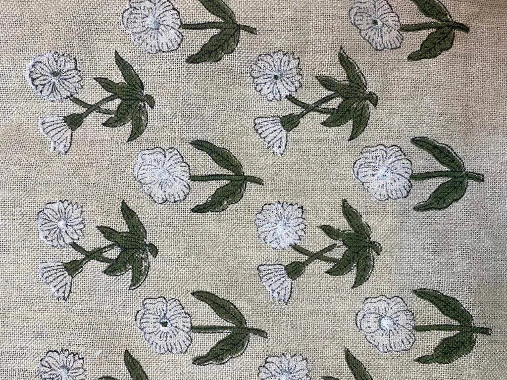 Corwyn Block Print Handloom Linen Fabric