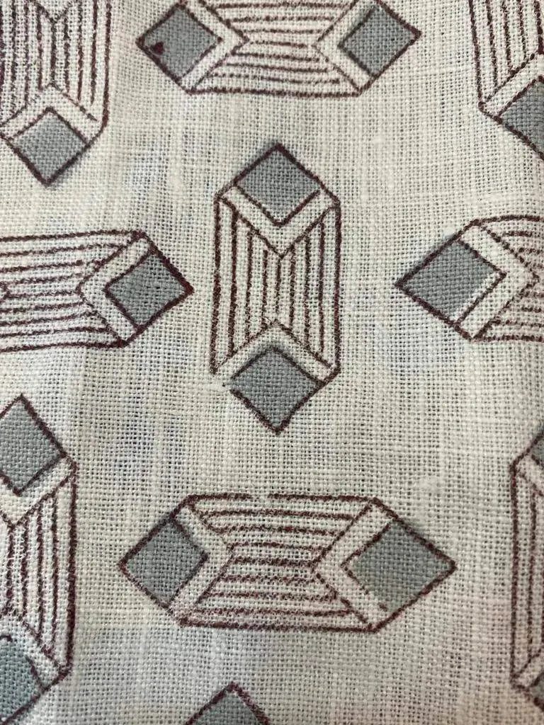 Lavelle Block Print Handloom Linen Fabric