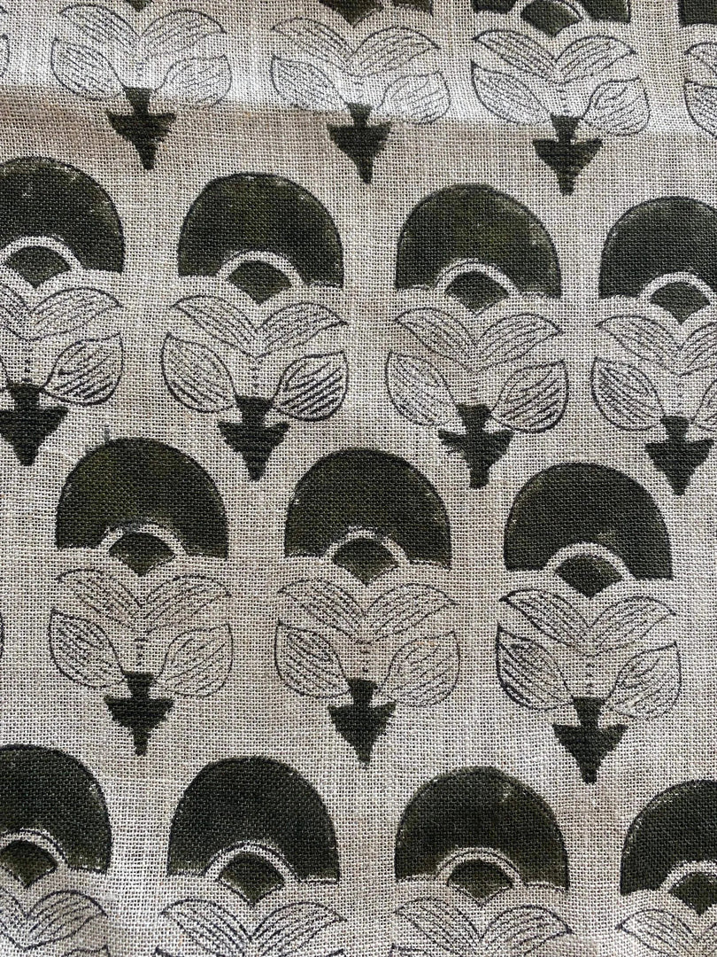Butterfly Block Print Handloom Linen
