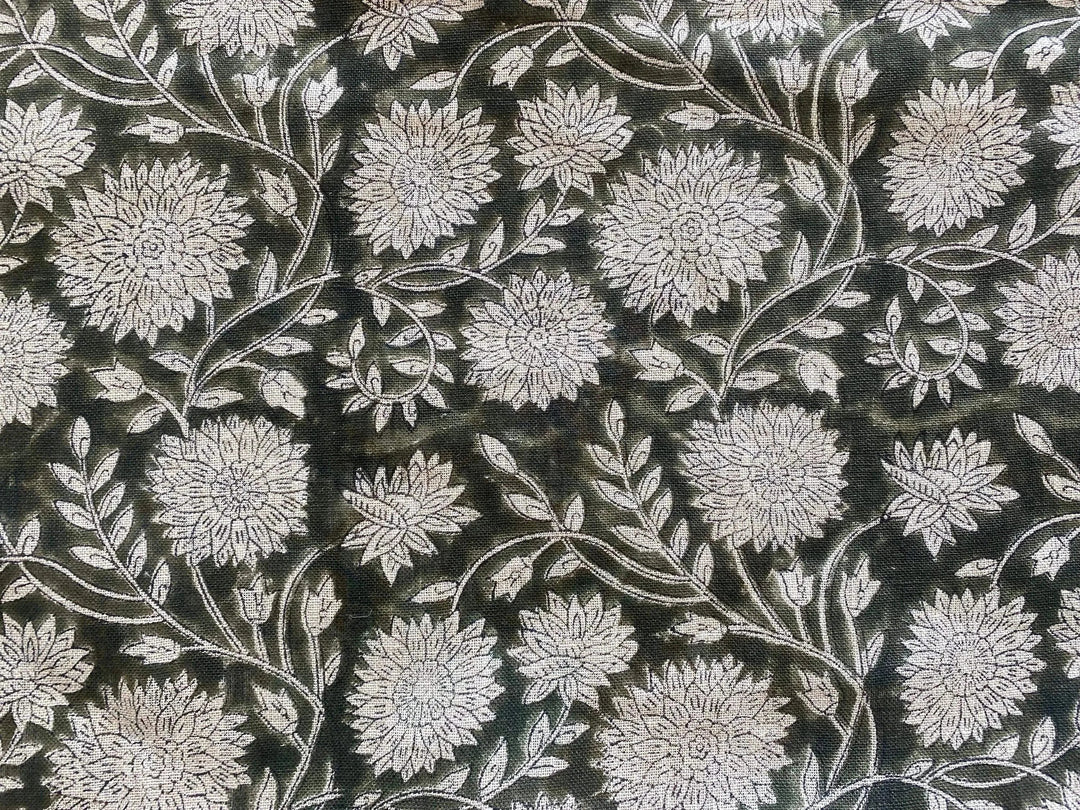 Glintra Block Print Handloom Linen Fabric