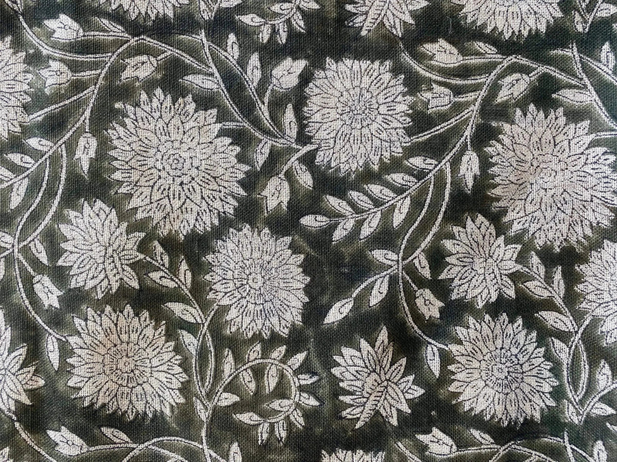 Glintra Block Print Handloom Linen Fabric
