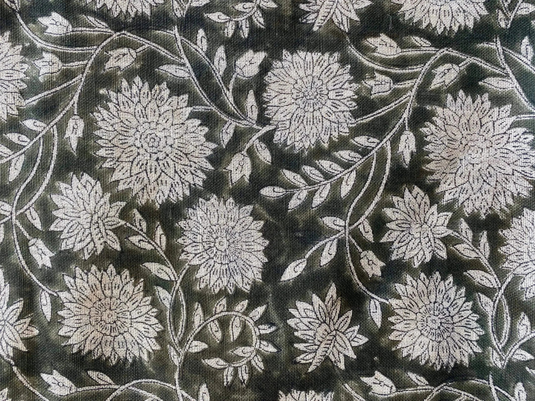 Glintra Block Print Handloom Linen Fabric