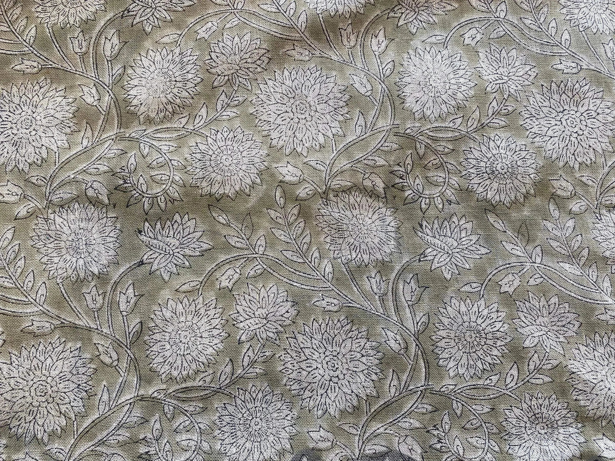 Melaya Block Print Handloom Linen Fabric