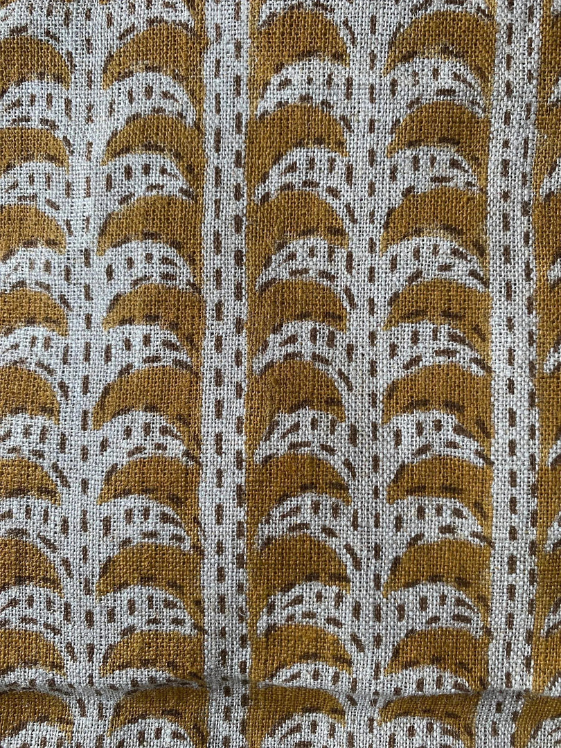 Urielle Block Print Handloom Linen Fabric