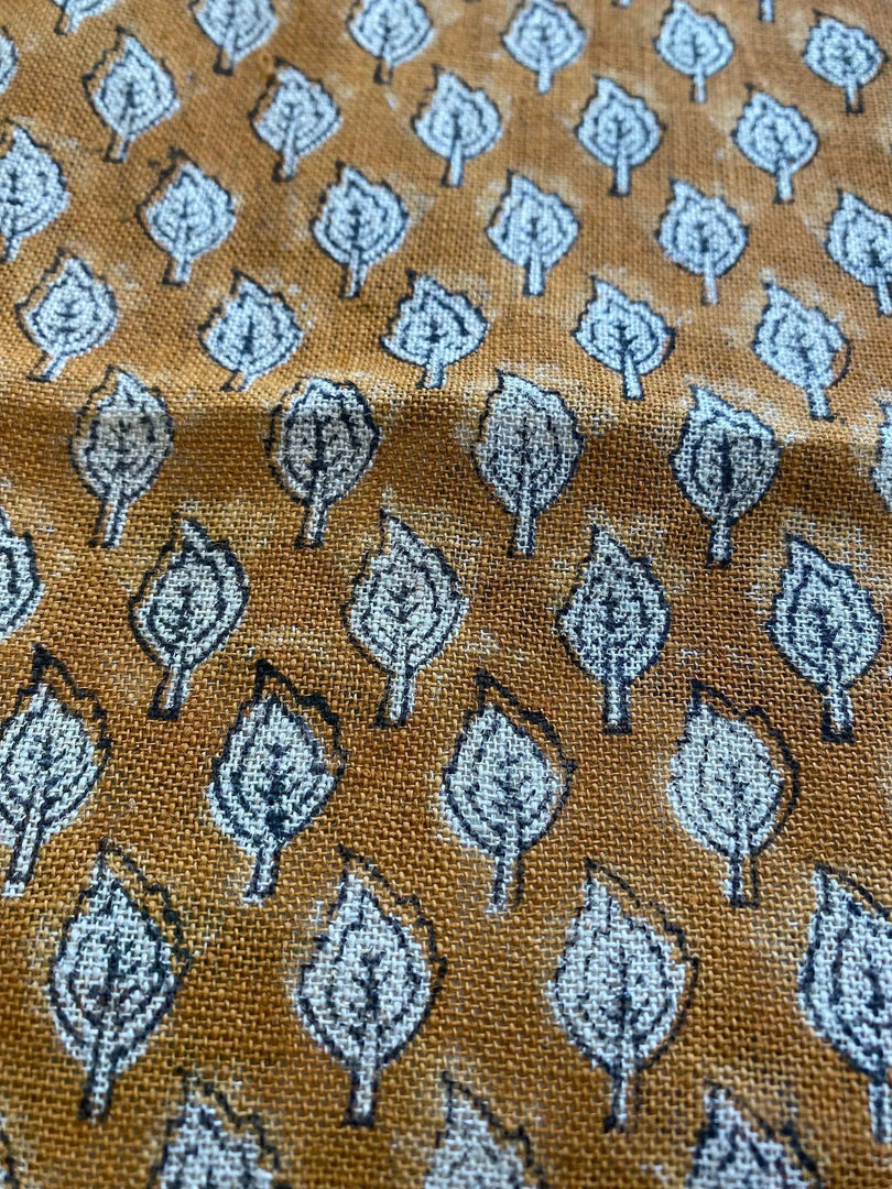 Blythea Block Print Handloom Linen Fabric