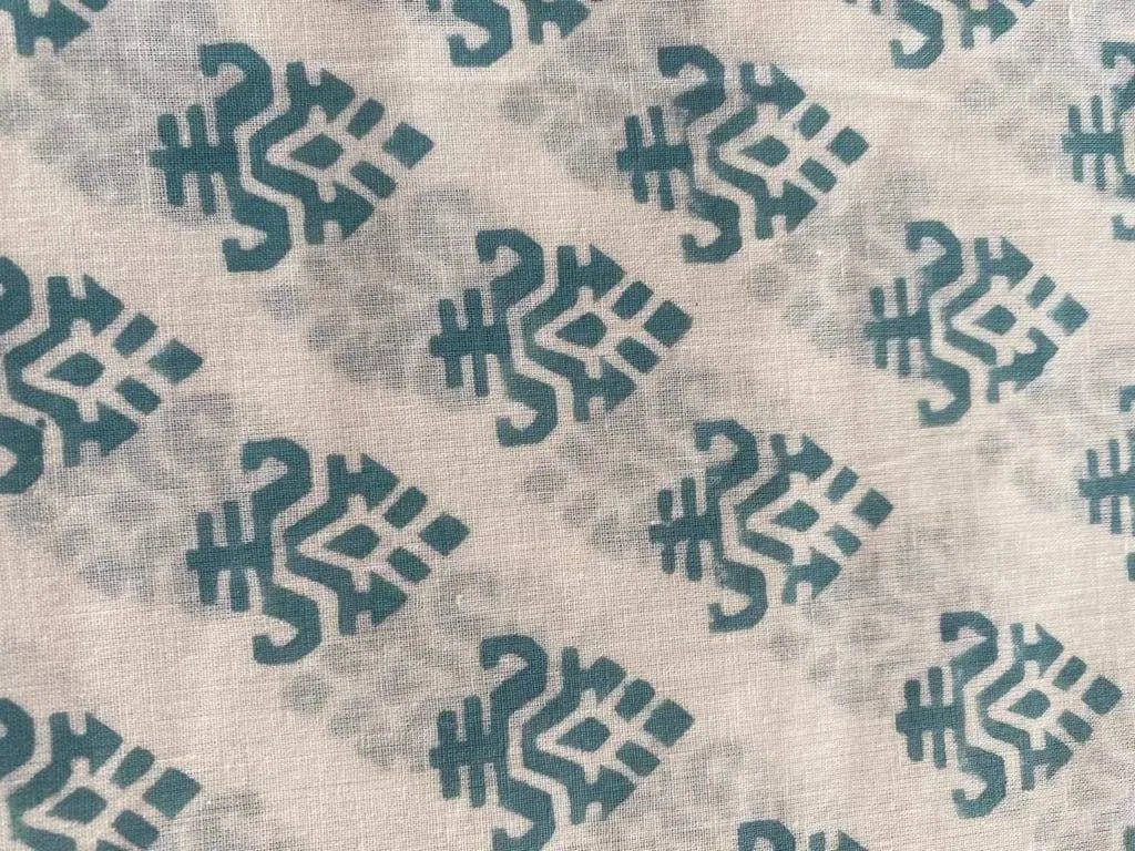 Vessan Indian Cotton Block Print Fabric