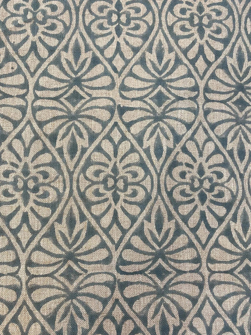 Waller Hand Block Printed Linen Fabric