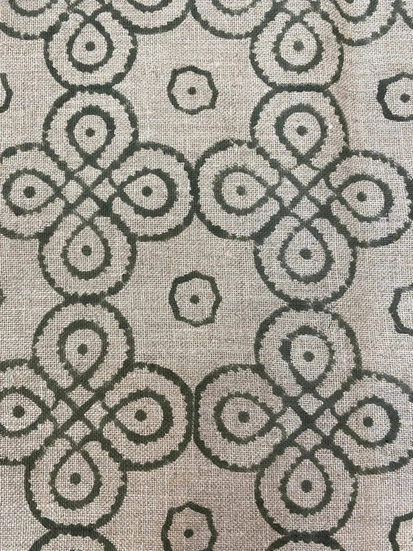 Dymira Block Print Handloom Linen Fabric