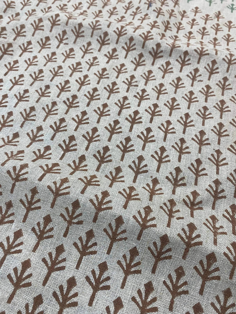 Twilla Block Print Handloom Linen Fabric