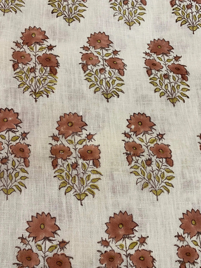 Braelis Block Print Handloom Linen Fabric