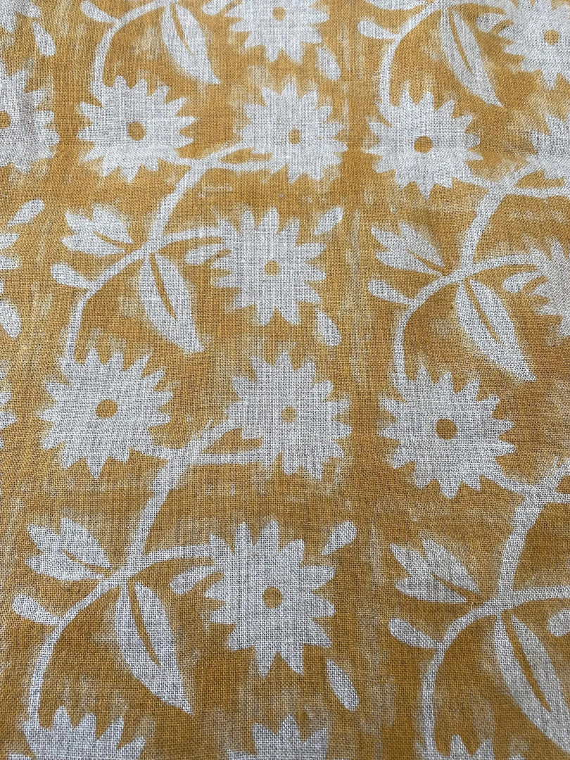 Alofsh Block Print Handloom Linen Fabric