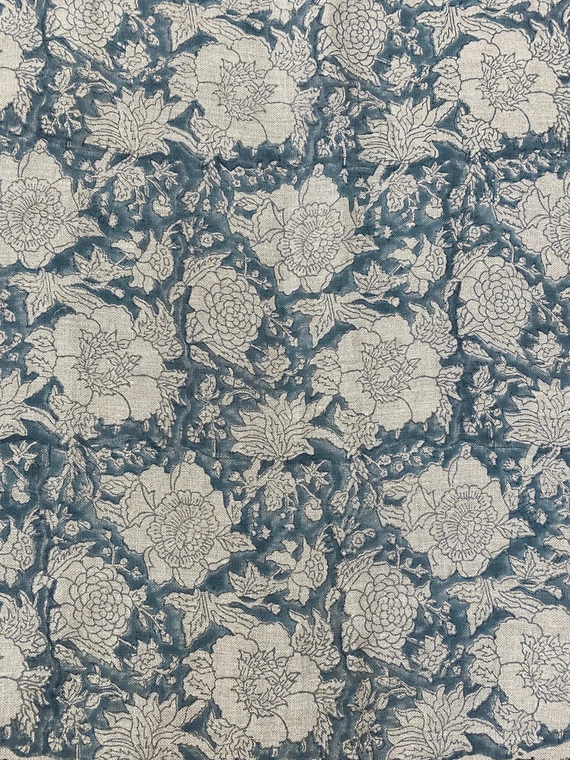 Hunny Block Print Handloom Linen Fabric