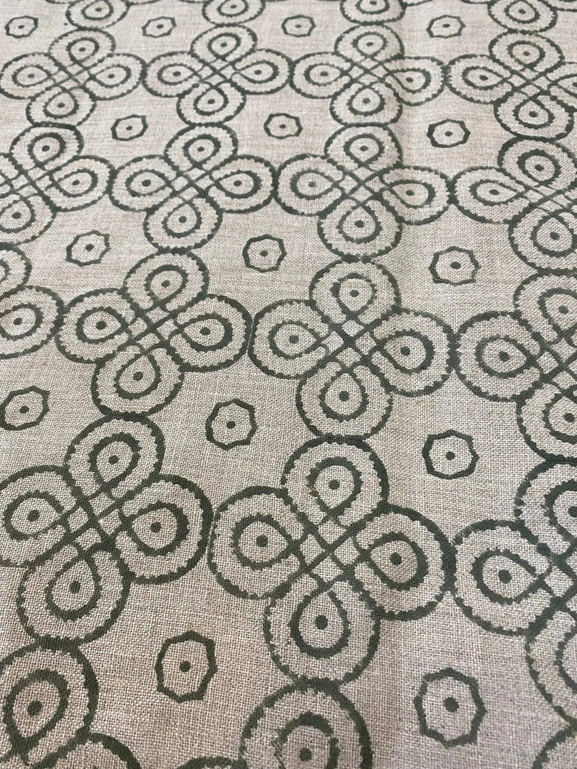 Dymira Block Print Handloom Linen Fabric