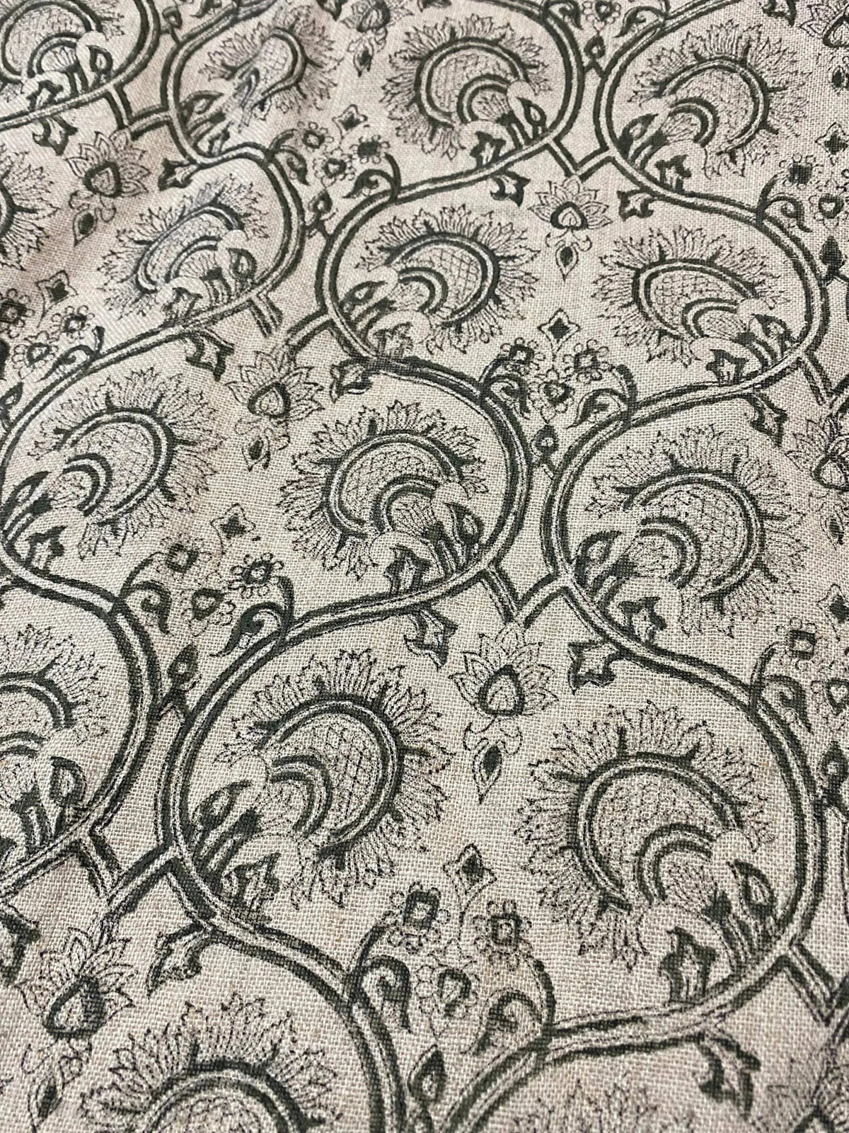 Savene Block Print Handloom Linen Fabric